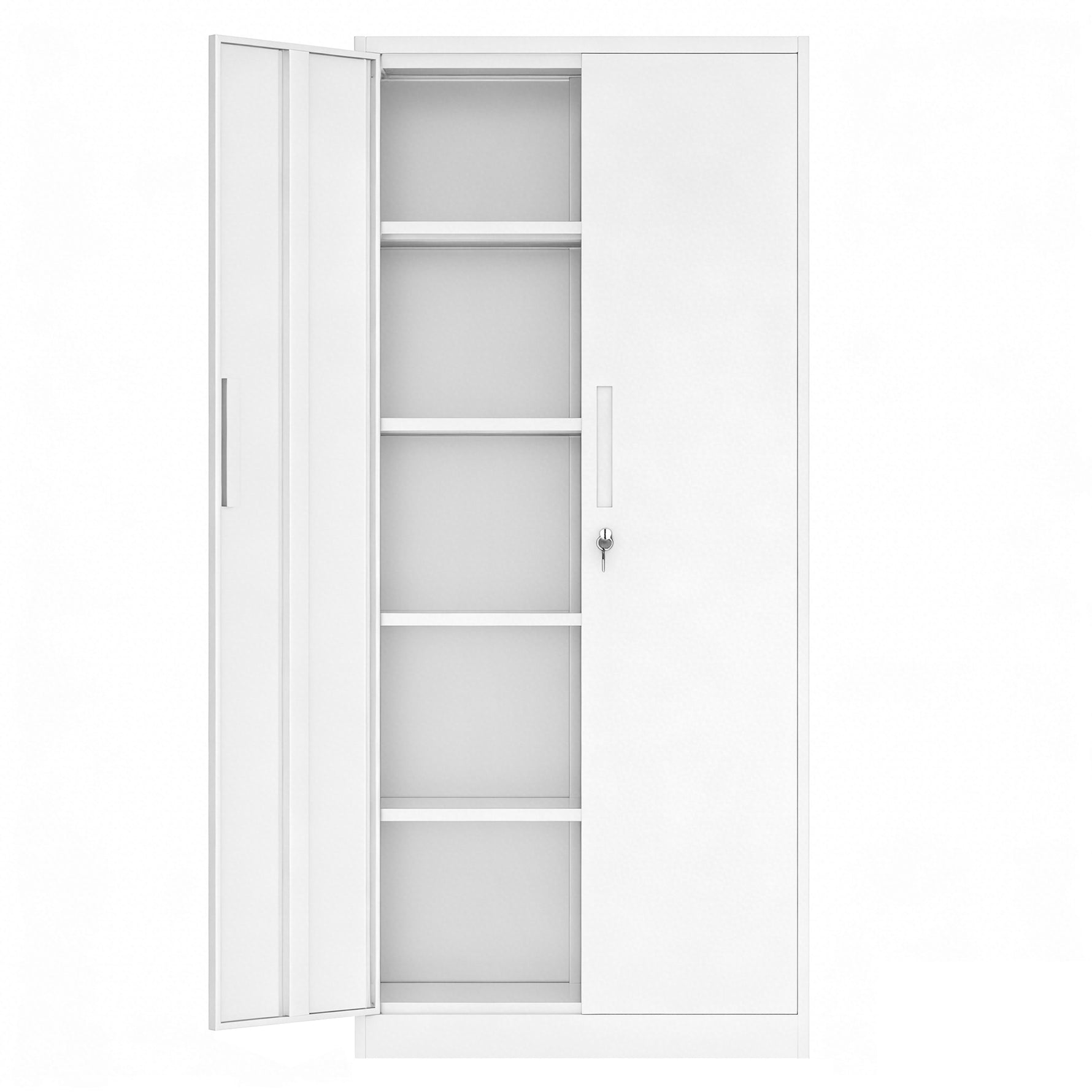 Locking Steel Garage Storage Cabinet with 4 Adjustable Shelves for workshop, garage, storage, or utility use