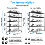 Heavy-Duty NSF Adjustable Wire Shelving Unit with Wheels & Shelf Liners for workshop, garage, storage, or utility use
