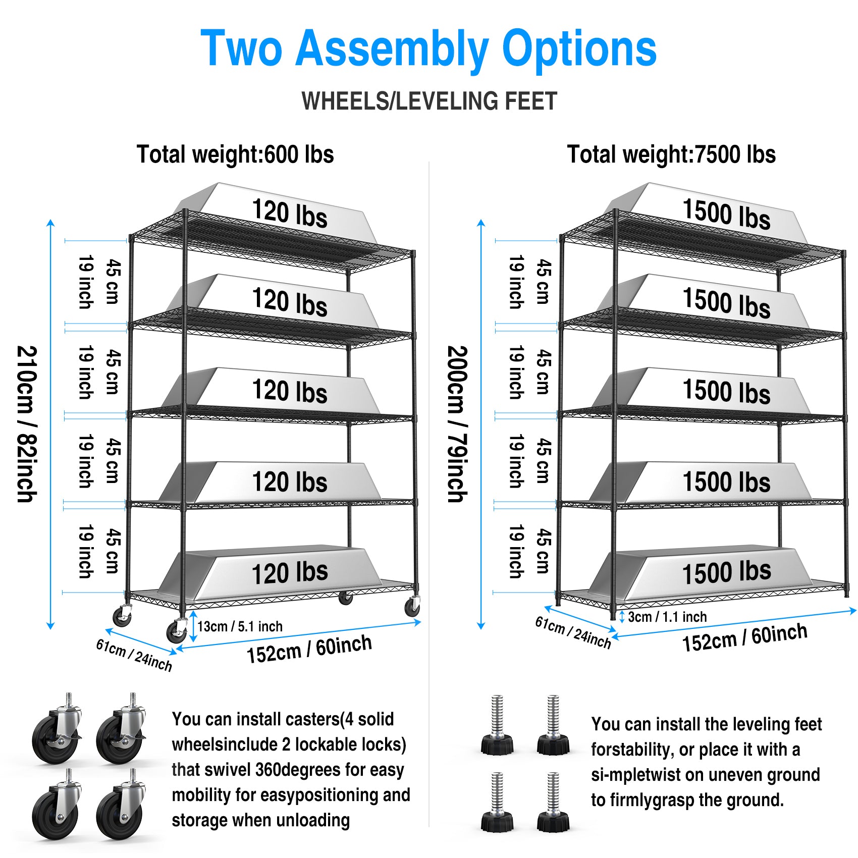 Heavy-Duty NSF Adjustable Wire Shelving Unit with Wheels & Shelf Liners for workshop, garage, storage, or utility use