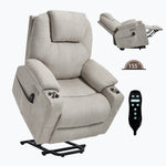Dual-Motor Leather-Air Power Lift Recliner detail image 45