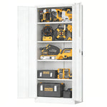 Locking Steel Garage Storage Cabinet with 4 Adjustable Shelves for workshop, garage, storage, or utility use