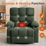 Massage Swivel Rocker Recliner Chair with Vibration, Lumbar Heating, Side Pocket detail image 17