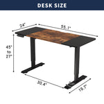 55" x 24" Electric Standing Desk workspace desk setup