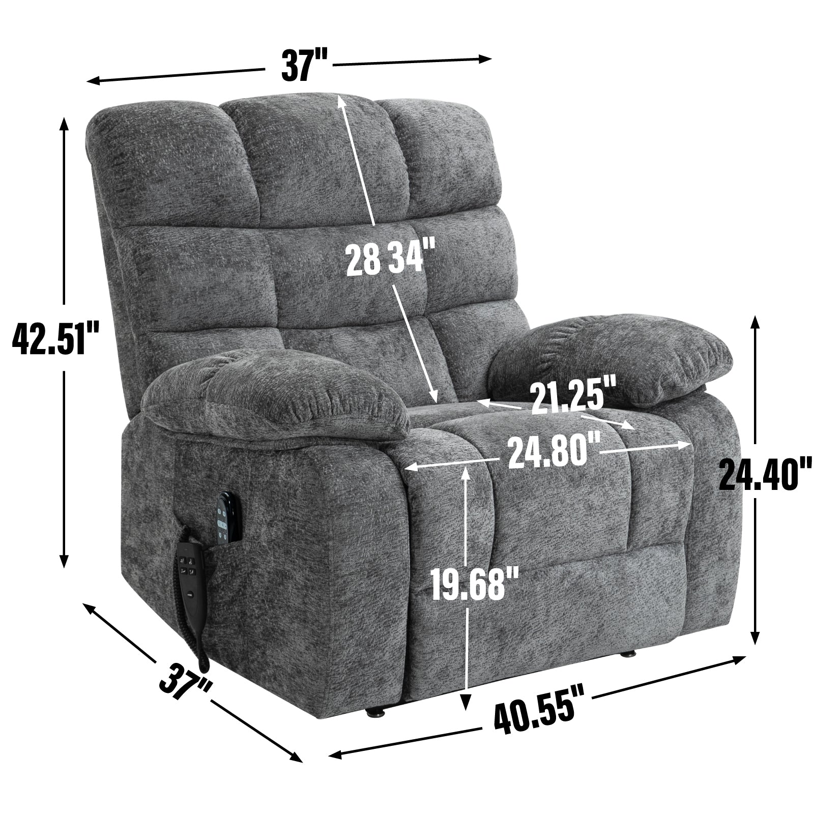 Dual-Motor Lift Recliner with Heat & Massage, 350 lb Capacity detail image 46