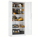 Locking Steel Garage Storage Cabinet with 4 Adjustable Shelves for workshop, garage, storage, or utility use