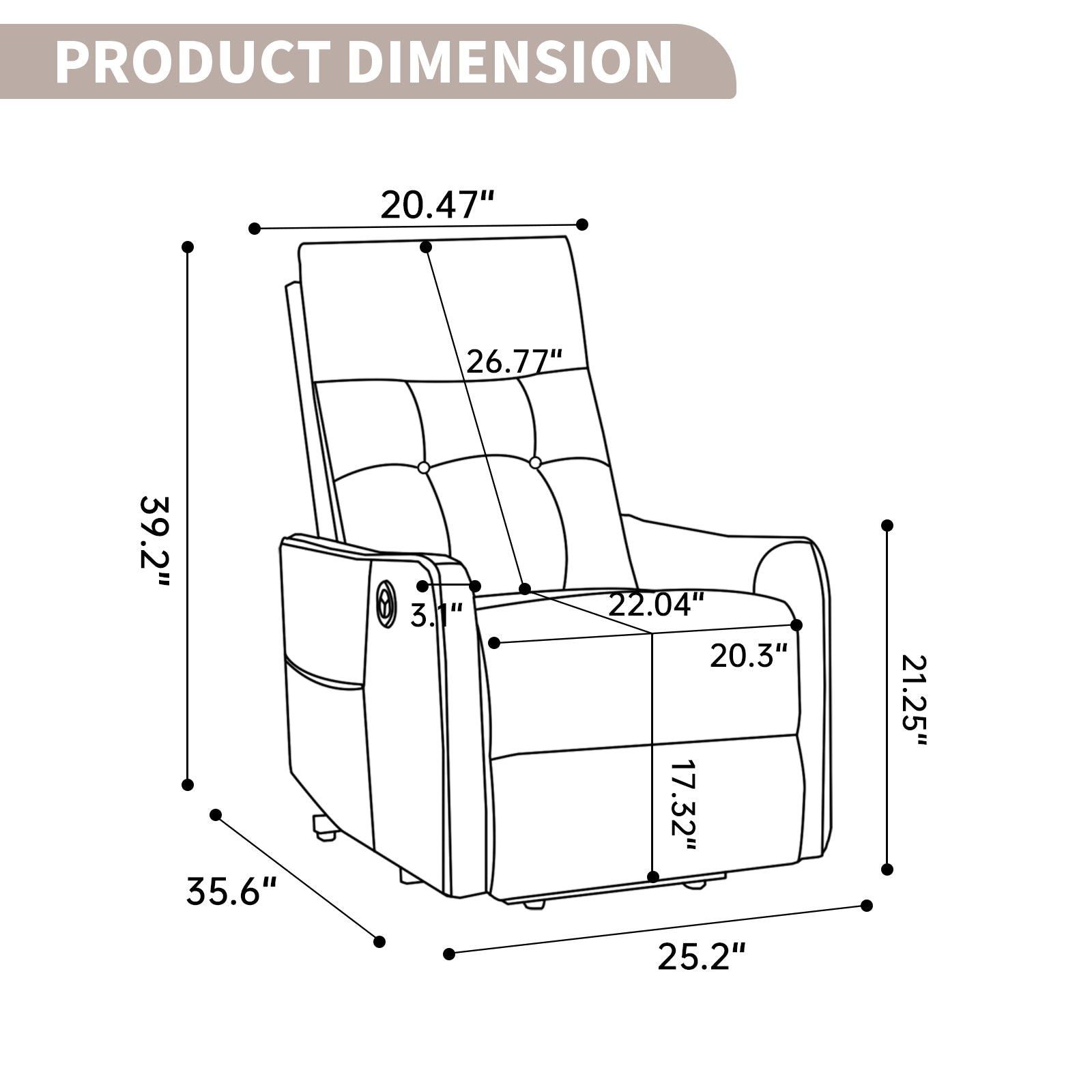 Single Motor Power Lift Recliner Chair with Massage & Heat detail image 36