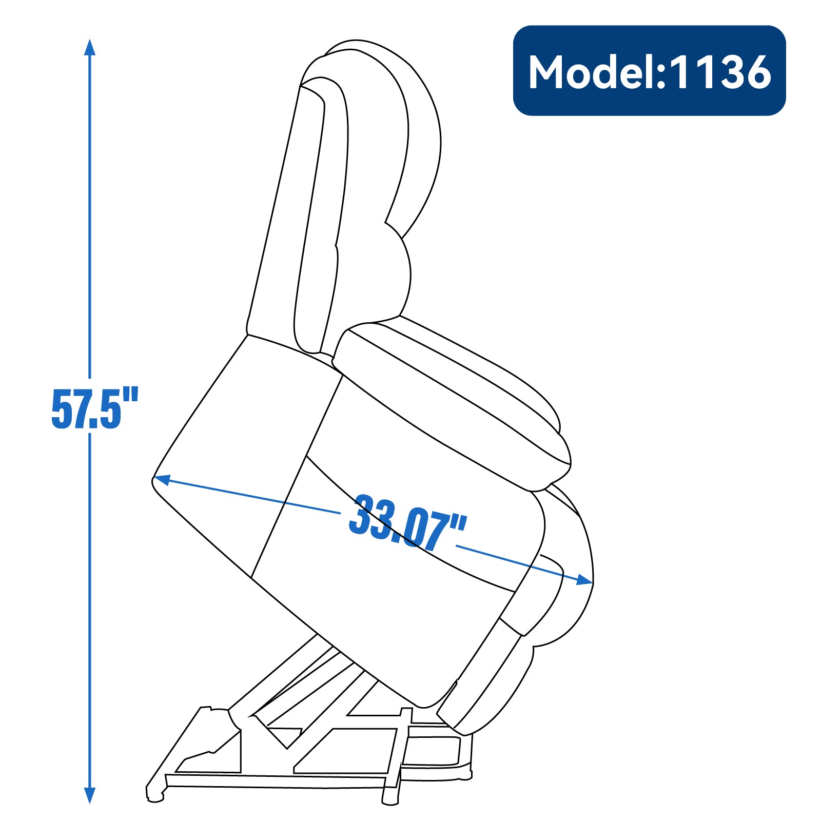 Chenille Power Lift Recliner detail image 8