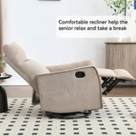 Heat Massage Manual Recliner Chair with Rocker and Swivel in Fabric for Living Room detail image 68