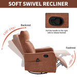 Heat Massage Manual Recliner Chair with Rocker and Swivel in Fabric for Living Room detail image 7