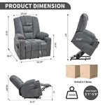 Large Dual-Motor Power Lift Heat & Massage Recliner detail image 2