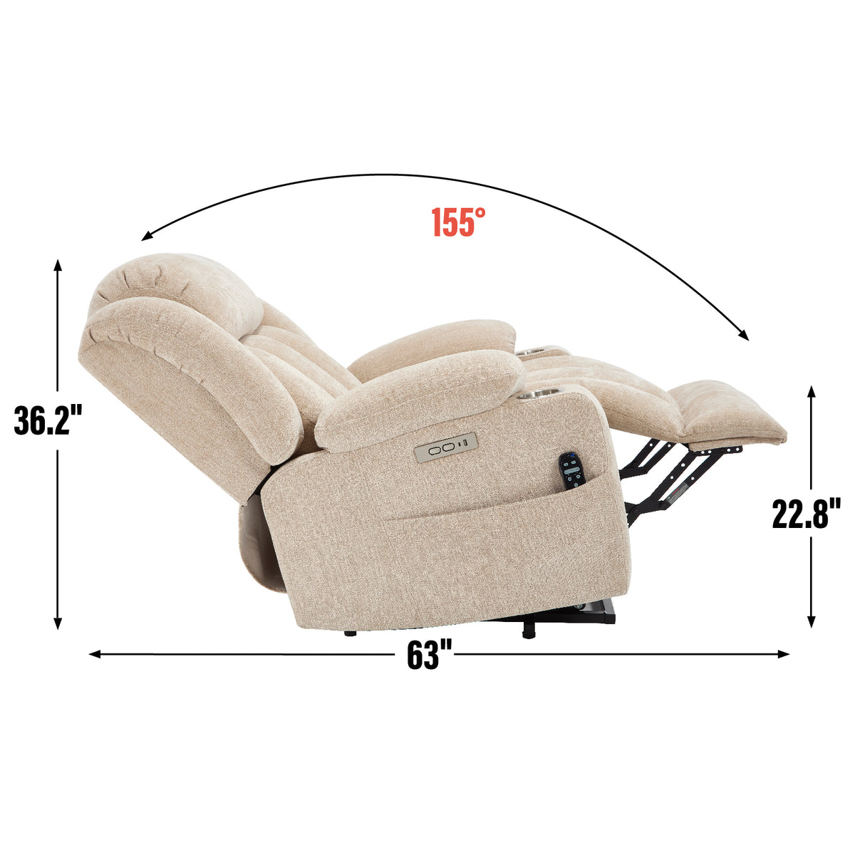Dual-Motor Leather-Air Power Lift Recliner detail image 94
