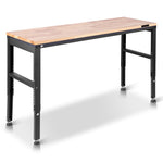 VEVOR Adjustable Height Hardwood Workbench with Power Outlets for workshop, garage, storage, or utility use