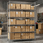 6-Tier Adjustable Wire Shelving Unit, 2100 lb Capacity for workshop, garage, storage, or utility use