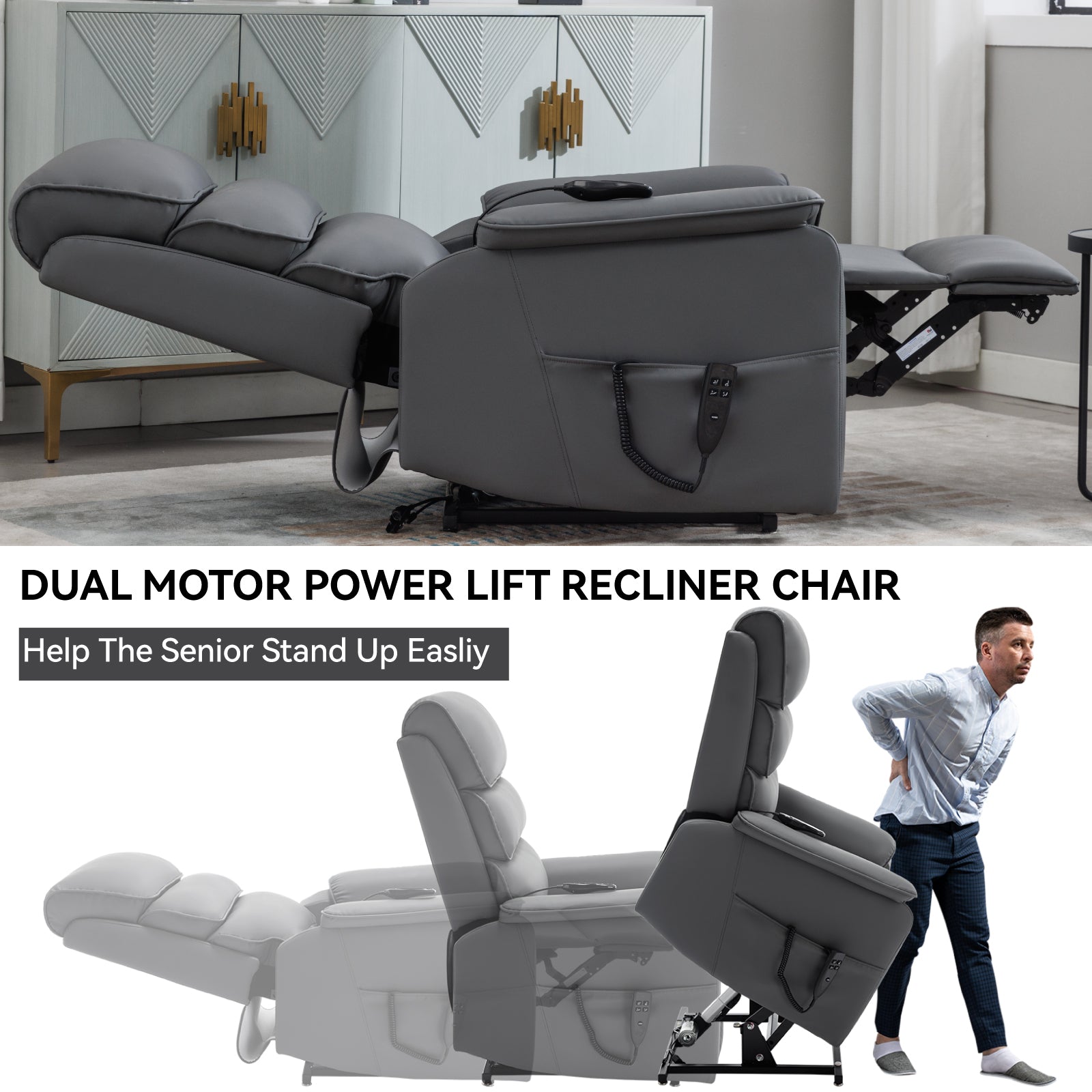 Dual-Motor Power Lift Heat & Massage Recliner detail image 73
