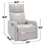 Heat Massage Manual Recliner Chair with Rocker and Swivel in Fabric for Living Room detail image 50