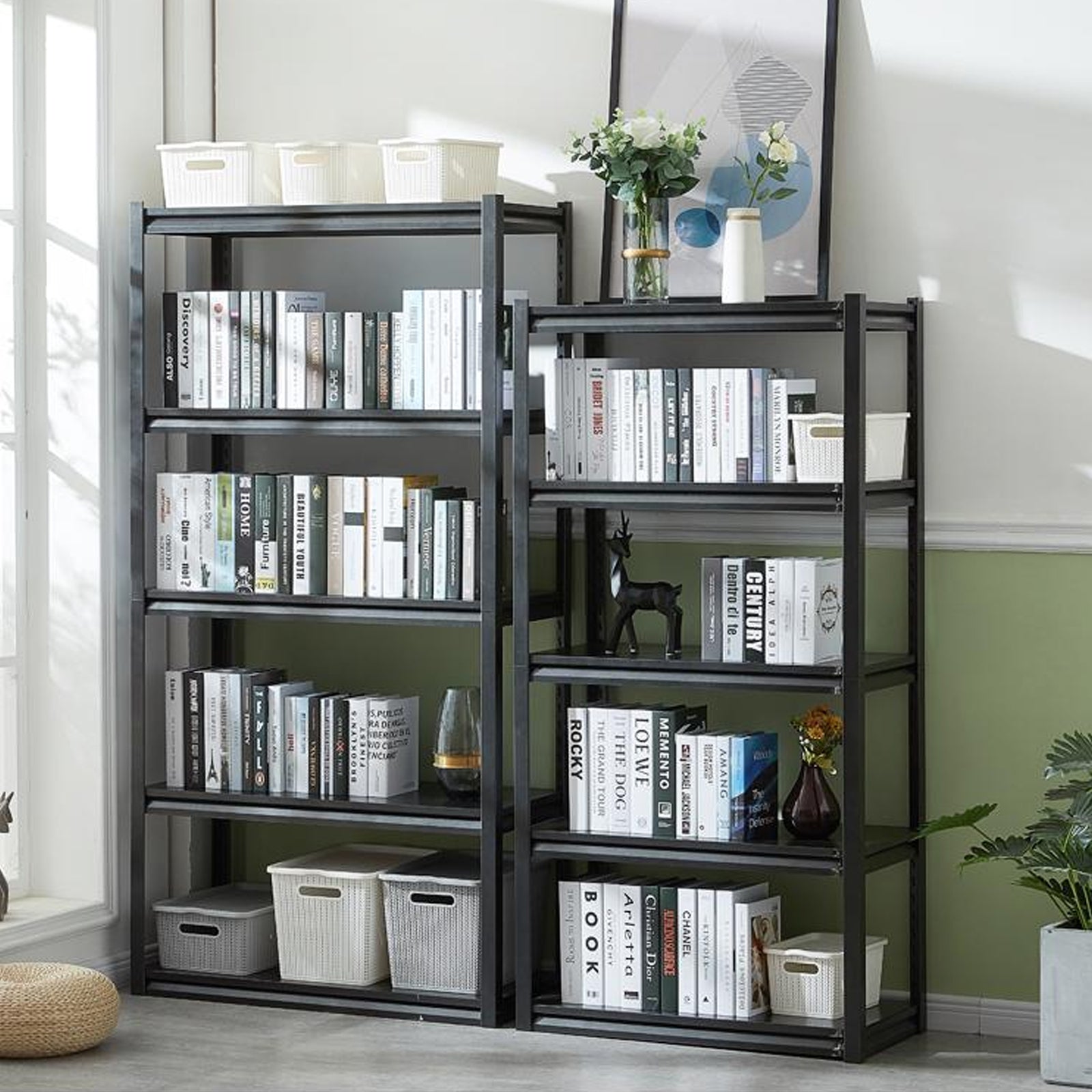 Industrial Heavy-Duty 5-Tier Adjustable Metal Shelving Unit for workshop, garage, storage, or utility use