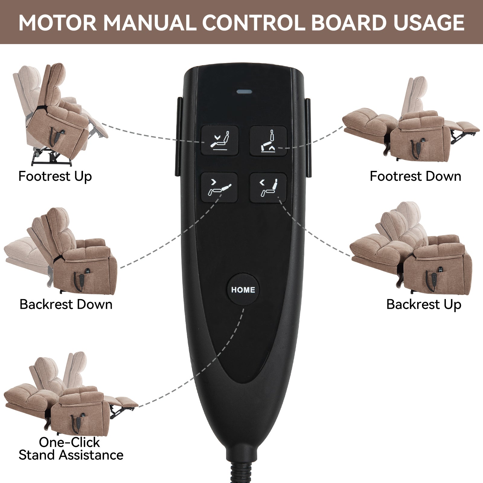 Dual-Motor Power Lift Recliner with Heat & Massage, 350 lb Capacity detail image 72