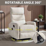 Heat Massage Manual Recliner Chair with Rocker and Swivel in Fabric for Living Room detail image 3