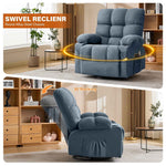 Massage Swivel Rocker Recliner Chair with Vibration, Lumbar Heating, Side Pocket detail image 4