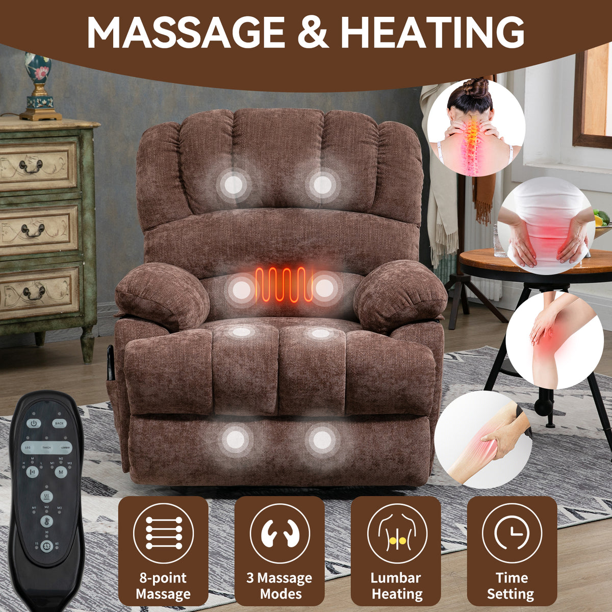 Chenille Power Lift Recliner detail image 45