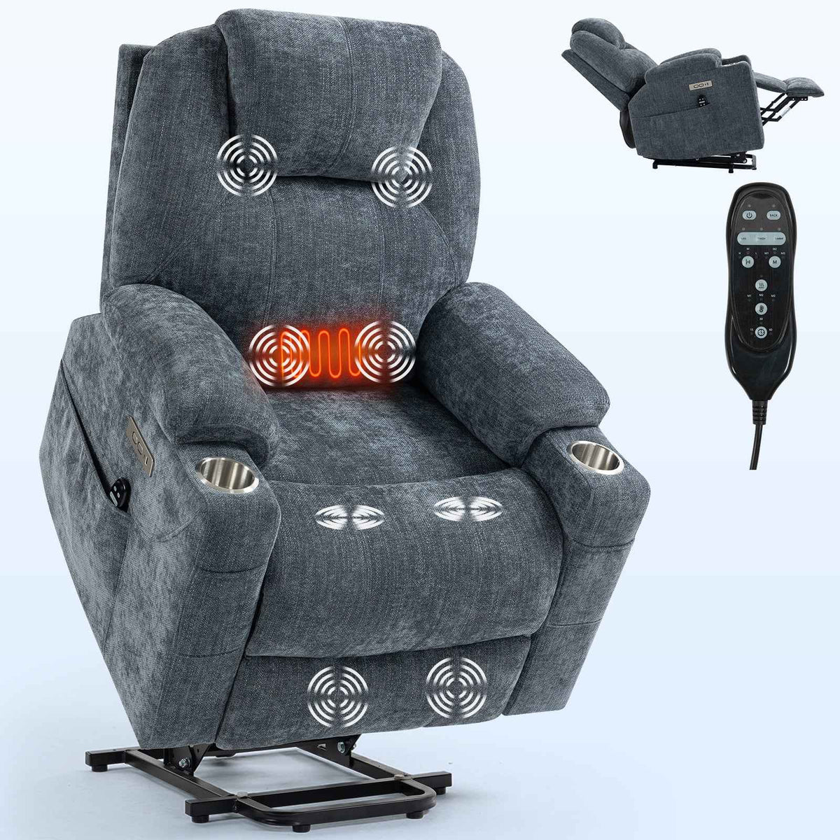 Dual-Motor Leather-Air Power Lift Recliner detail image 56