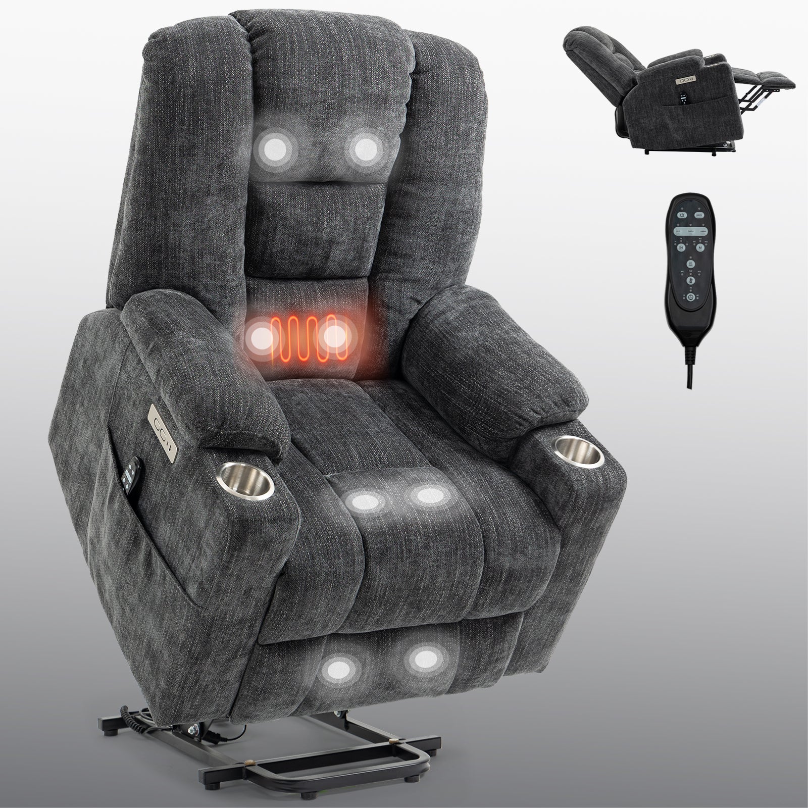 Large Power Lift Heat & Massage Recliner detail image 20