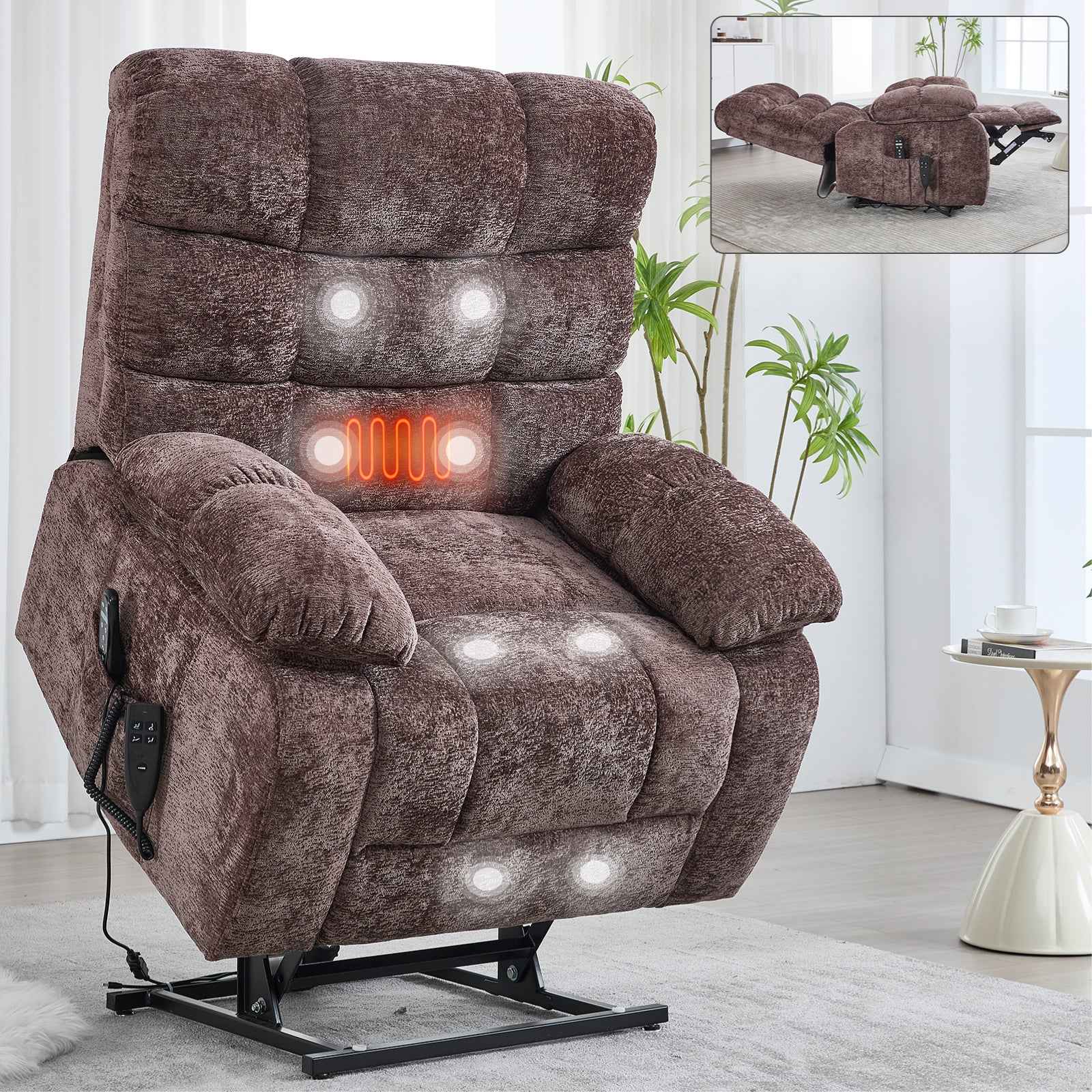 Dual-Motor Lift Recliner with Heat & Massage, 350 lb Capacity detail image 53