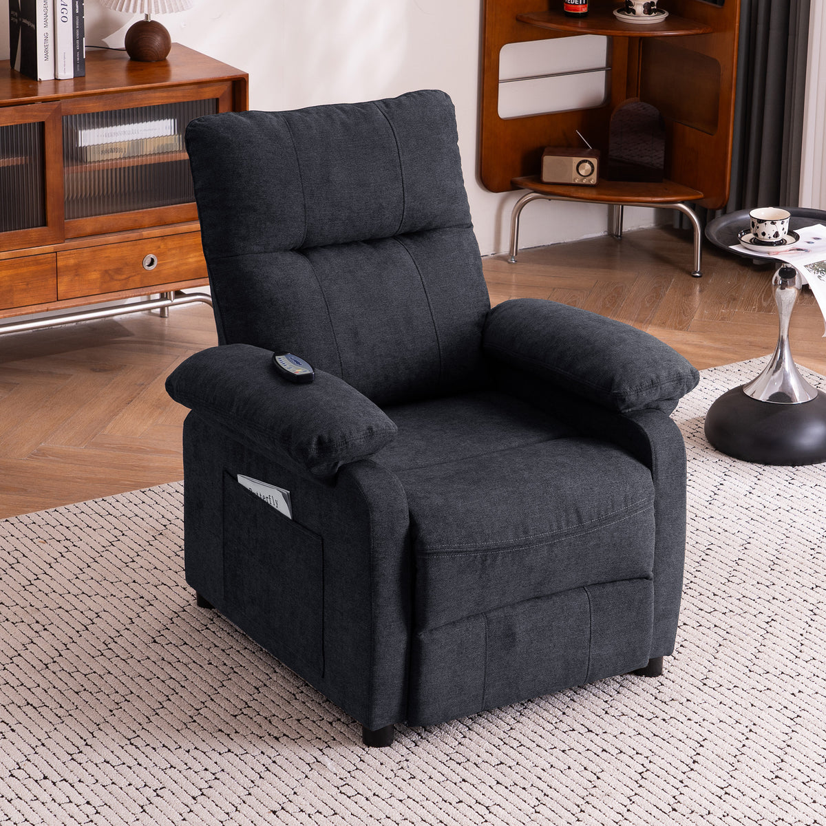 Chenille Massage Recliner with Heat & Remote Control detail image 8