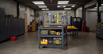 Heavy-Duty Metal Shelving & Workbench with Pegboard, 3000 lb Capacity for workshop, garage, storage, or utility use