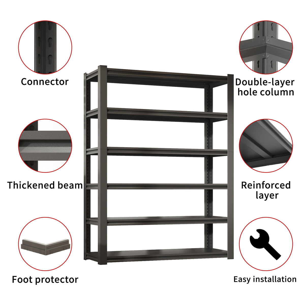 Industrial Heavy Duty Adjustable Metal Mesh Storage Shelving Unit for workshop, garage, storage, or utility use