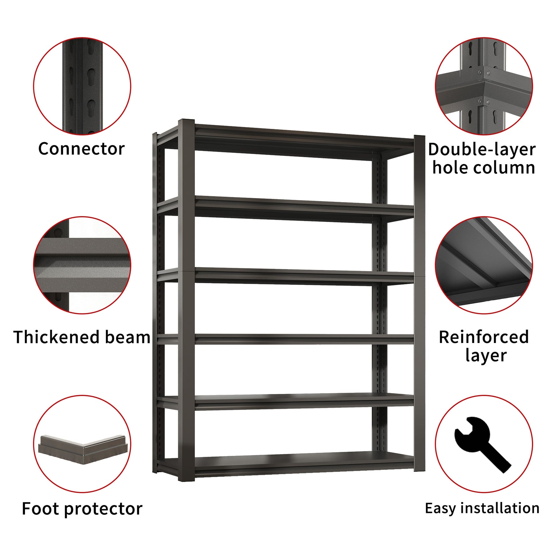 Industrial Heavy Duty Adjustable Metal Mesh Storage Shelving Unit for workshop, garage, storage, or utility use