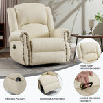 Heat Massage Manual Recliner Chair with Rocker and Swivel for Living Room detail image 54