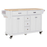 Rubberwood Kitchen Cart with 5 Drawers & Storage Cabinet product view 16