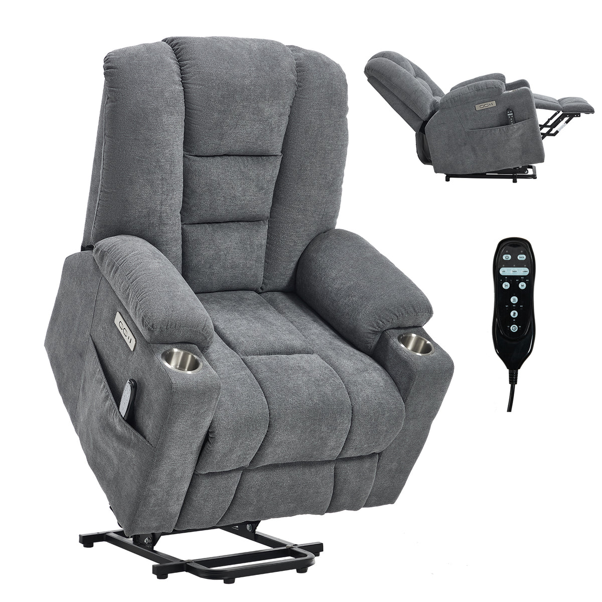 Large Dual-Motor Power Lift Heat & Massage Recliner detail image 10