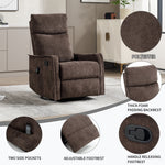 Heat Massage Manual Recliner Chair with Rocker and Swivel in Fabric for Living detail image 29