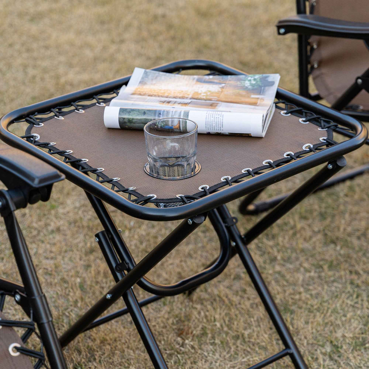 Outsunny Zero Gravity Chair Set with Side Table and Cup Holder detail image 5