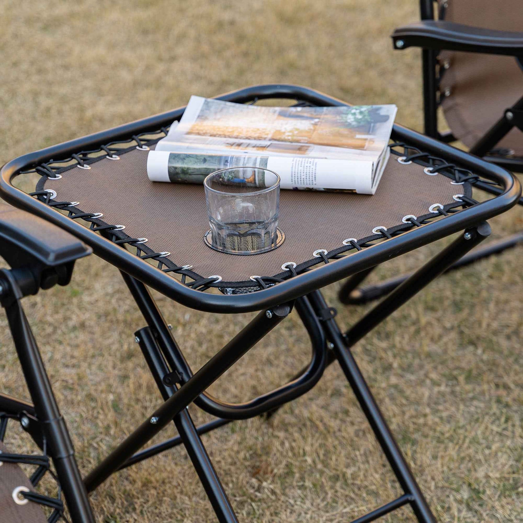 Outsunny Zero Gravity Chair Set with Side Table and Cup Holder detail image 5