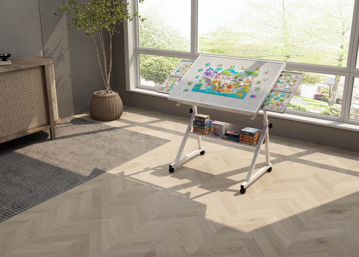 1500-Piece Rolling Jigsaw Puzzle Table with 4 Trays hobby and puzzle table