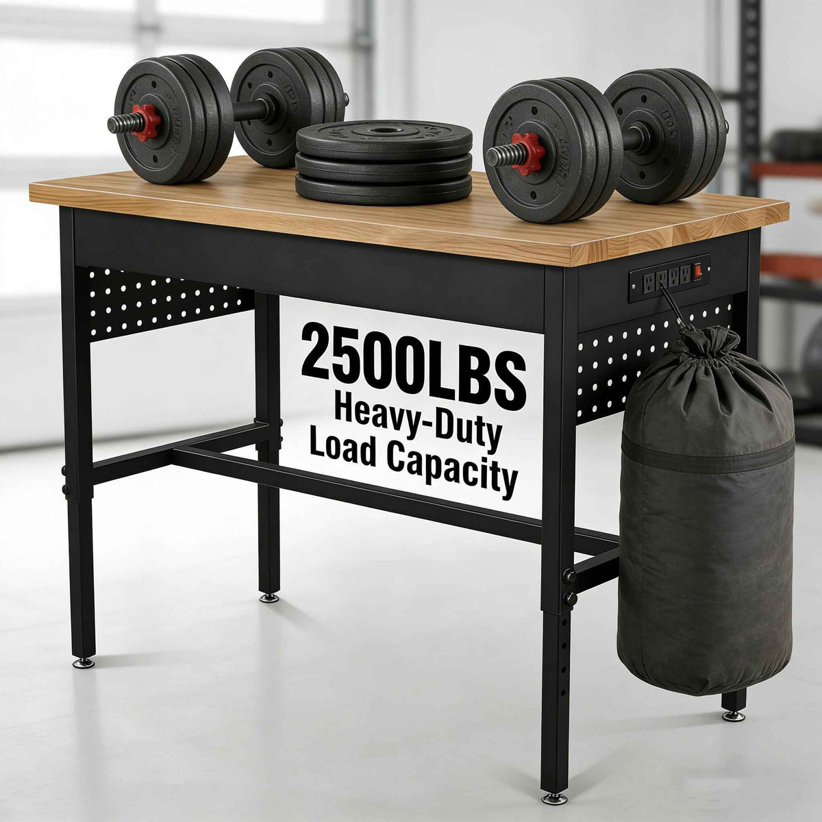 Heavy-Duty Adjustable Workbench with Power Outlet - workbench for daily comfort and function
