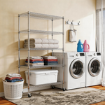 Heavy-Duty Adjustable Wire Shelving Unit with Wheels & Levelers for workshop, garage, storage, or utility use