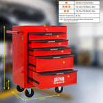 Rolling 5-Drawer Steel Tool Chest with Stainless Steel Top for workshop, garage, storage, or utility use