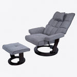 8-Point Massage Recliner with Ottoman, Heated Reclining Chair, Bent Wood Base detail image 17