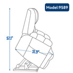 Dual-Motor Heat & Massage Power Lift Recliner, 350 lb Capacity detail image 76