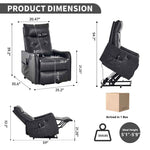 Single Motor Power Lift Recliner Chair with Massage & Heat detail image 110