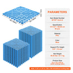 PVC Interlocking Drainage Garage Floor Tiles, 12" x 12" x 0.5" for workshop, garage, storage, or utility use