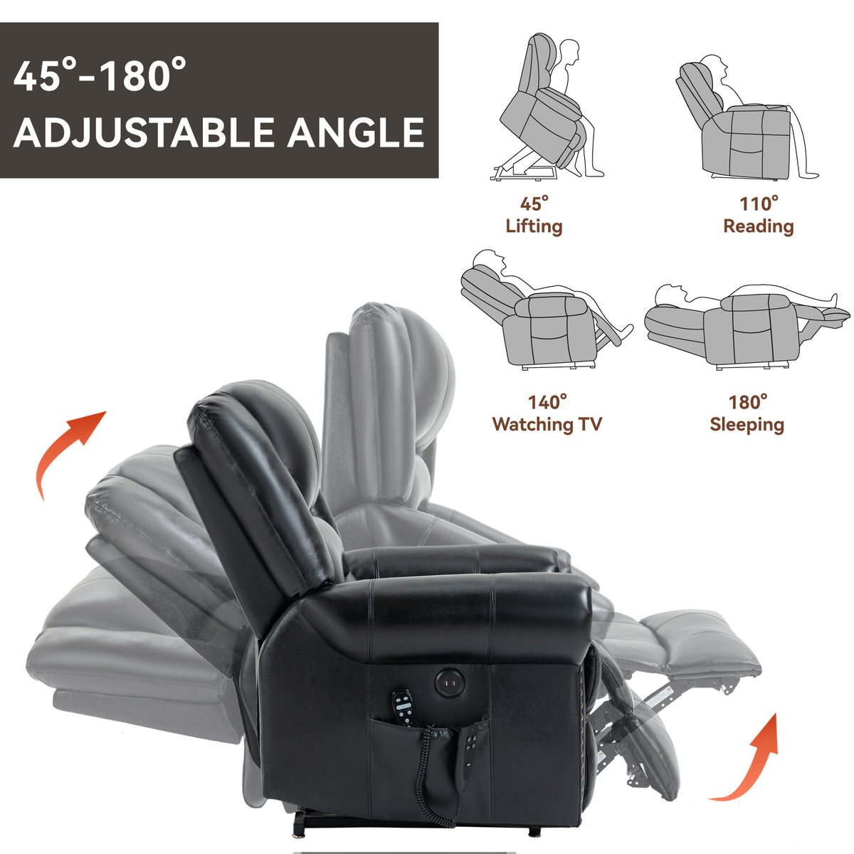 Dual-Motor Power Lift Heat & Massage Recliner detail image 33