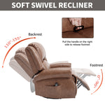 Heat Massage Manual Recliner Chair with Rocker and Swivel for Living Room detail image 11