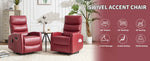 Heat Massage Manual Recliner Chair with Rocker and Swivel in Fabric for Living Room detail image 26