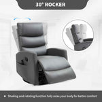 Heat Massage Manual Recliner Chair with Rocker and Swivel in Faux Leather for Living Room detail image 5