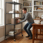 Heavy-Duty Adjustable Wire Shelving Unit with Wheels & Levelers for workshop, garage, storage, or utility use